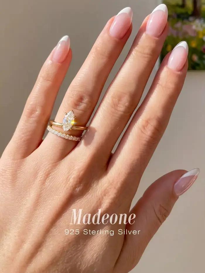 Bague de fiançailles en argent sterling 925 sertie de zircon scintillant pour femme occasions spéciales engagement mariage anniversaire cadeau de fête