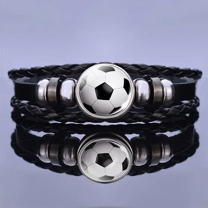 Bracelet en cuir tressé avec sensation de pays d'Amérique du Sud, Brésil, Argentine, Chili, Colombie