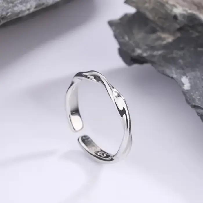 Bague en fil torsadé Simple en argent Sterling 925, bijoux de luxe pour dîner et fête pour femmes