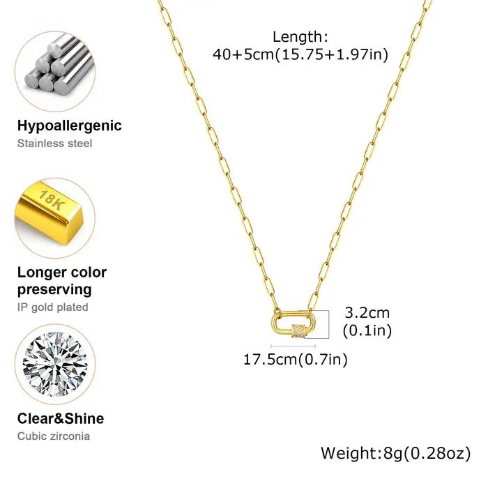 Collier pendentif trombone plaqué or JO18 carats pour femme