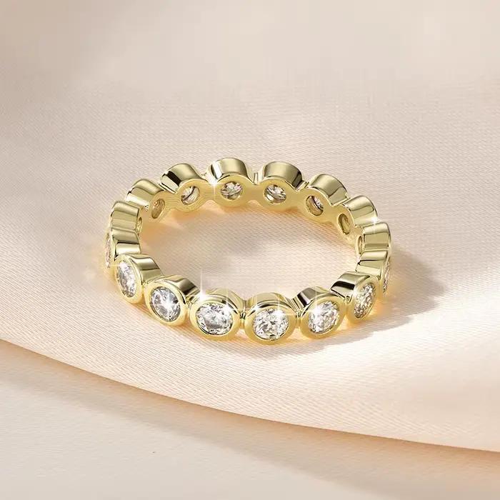 Lnkry – bague d'éternité en Moissanite de 3mm avec certificat GRA pour femmes