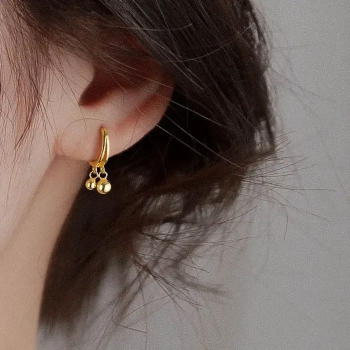 Boucles d'oreilles boule en argent regardé 925 pour femmes