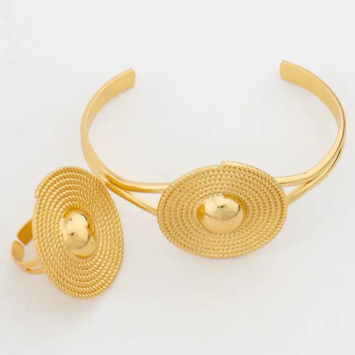 Ensemble de bijoux italiens couleur or pour femmes