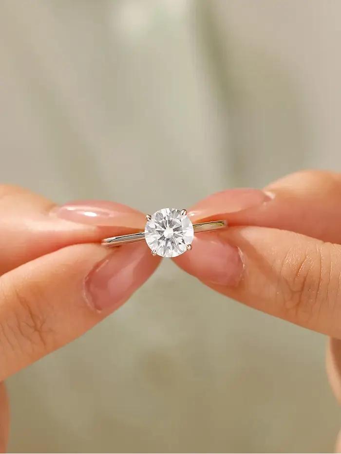 Bague ronde en argent Sterling 925 pour femmes