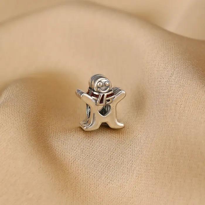 Pendentif en argent 925 forme de coeur avec perle de brebis et fleur de lotus pour bracelet original et bijoux exquis occasions spéciales