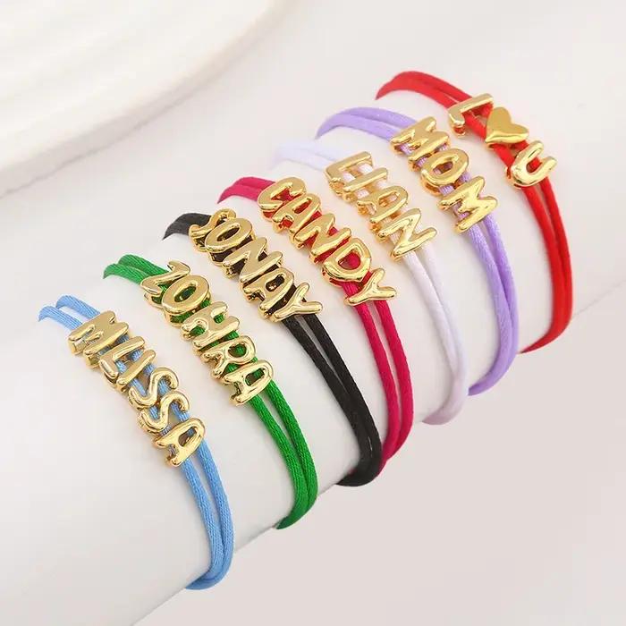 Lettres Bracelet à bricoler soi-même pour femmes filles corde bricolage lettre maman