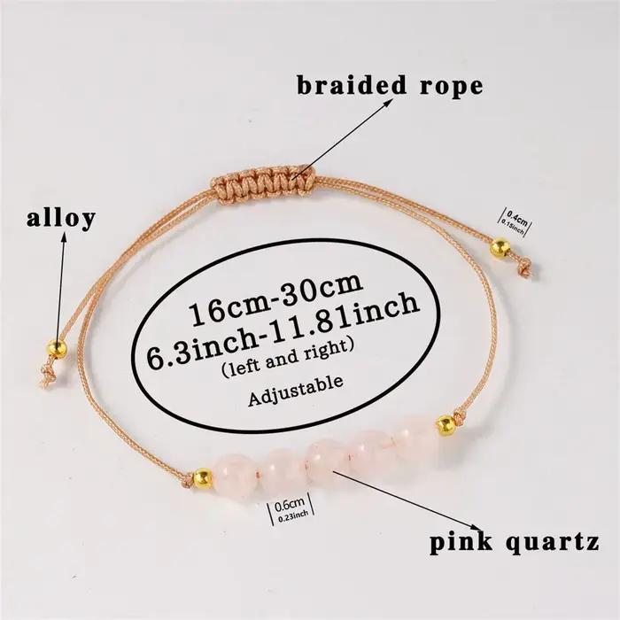 Bracelets en quartz rose pour femmes