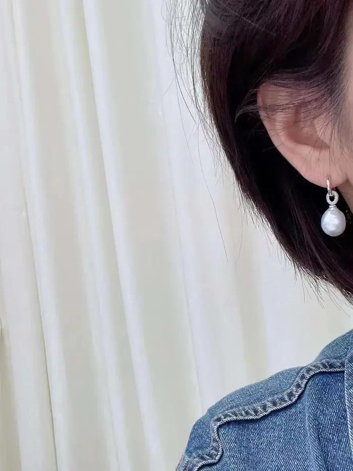MeiBaPJ-Boucles d'oreilles pendantes en argent regardé 925 pour femme