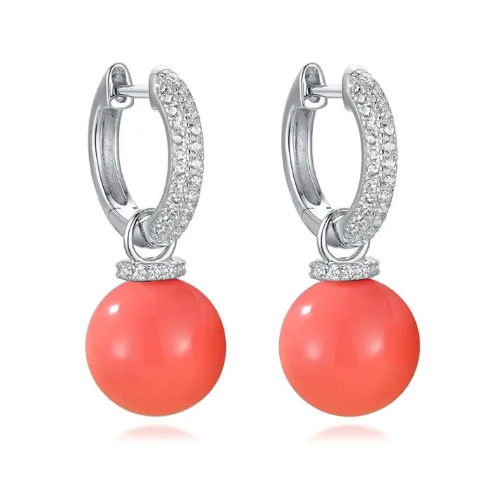 LAYA nouvelle mode Turquoise boucles d'oreilles Zircon 100% 925 argent Sterling