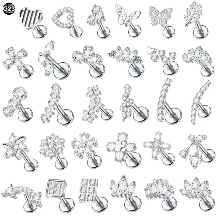 Boucles d'oreilles en titane et Zircon pour femmes