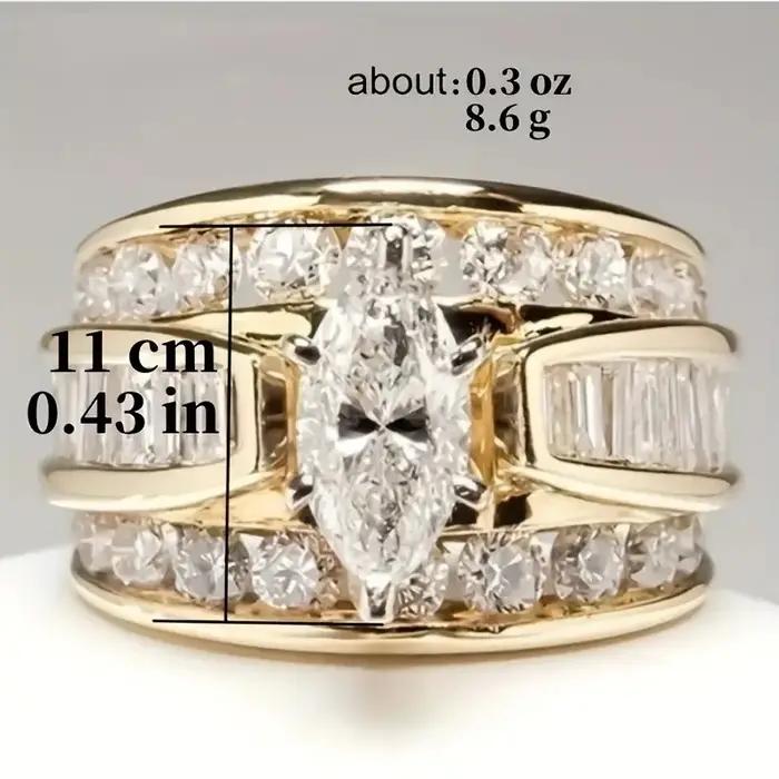 Huitan luxe Marquise coupe bague femme magnifique anniversaire fête bijoux Noble dame mode fiançailles cérémonie accessoires
