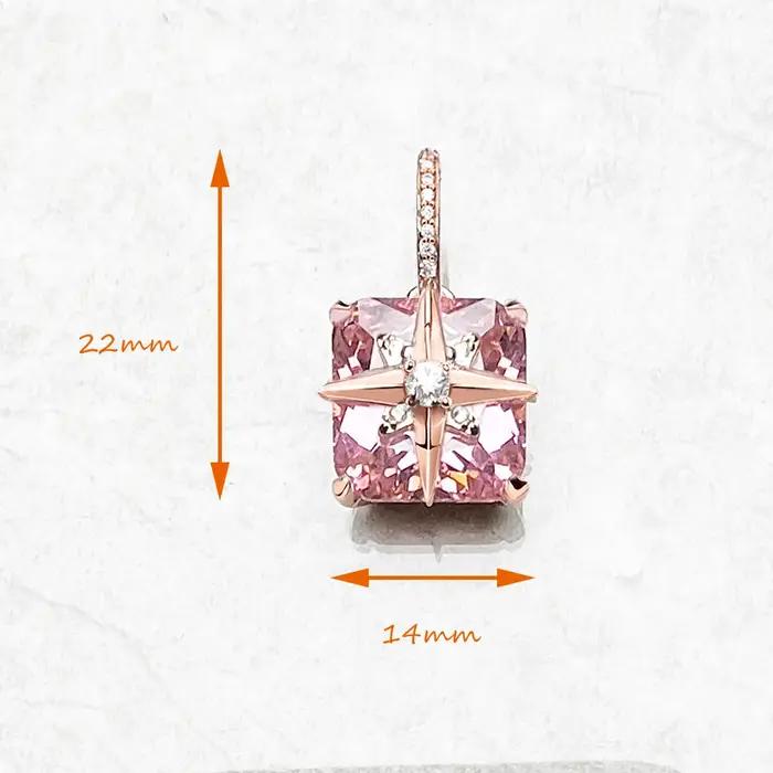 Pendentif étoile plaquée or rose avec pierre cristal pour femmes romantique et fémininoccasion spéciale
