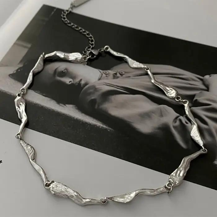 Collier chaîne en Zircon irrégulier Kpop coréen pour femmes