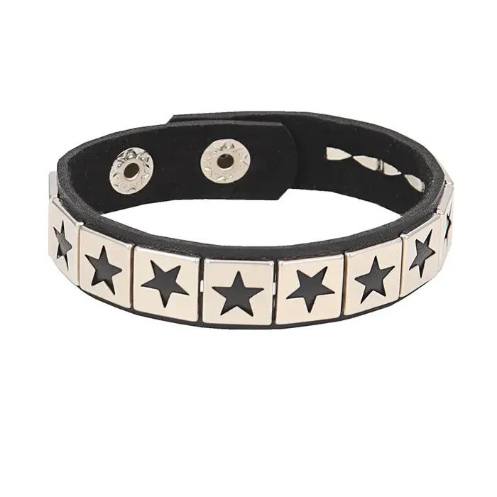 Bracelet Punk en cuir PU pour femmes et hommes