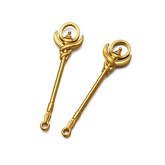 Breloques en forme d'épée de chevalier en acier inoxydable, 5 pièces, breloques d'armes froides anciennes pour bricolage, collier, Bracelet, boucle d'oreille, fabrication de bijoux