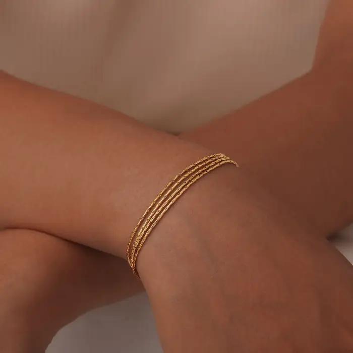 Bracelet empilable en acier inoxydable pour femmes et filles