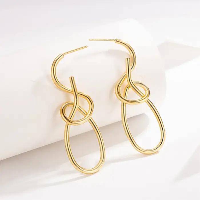 Boucle d'oreille irrégulière en argent 925 PANJBJ pour femmes