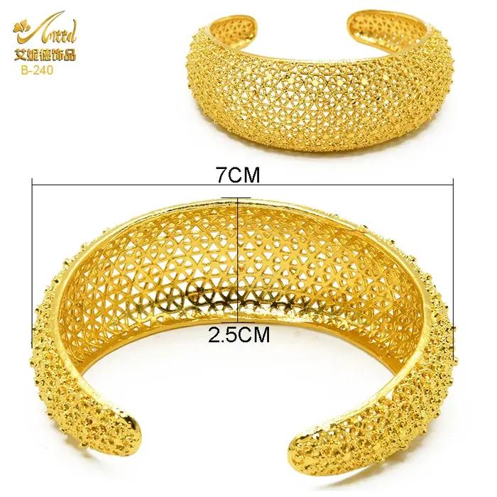 ANIID Dubai bijoux manchette bracelet cadeaux de fête de mariage femmes arabes Bracelets porte-bonheur indien 24K