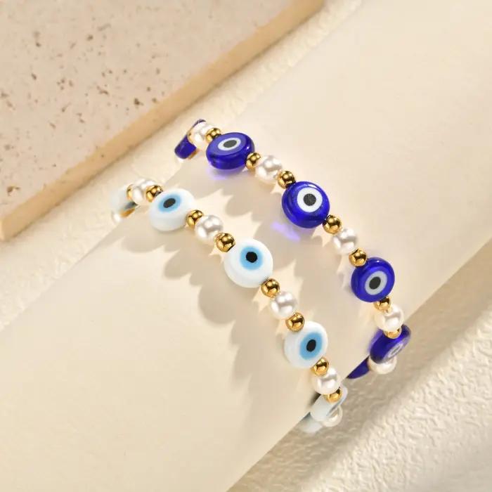 Bracelet de perles commissionné pour femme, bijoux empilables simples, 10mm