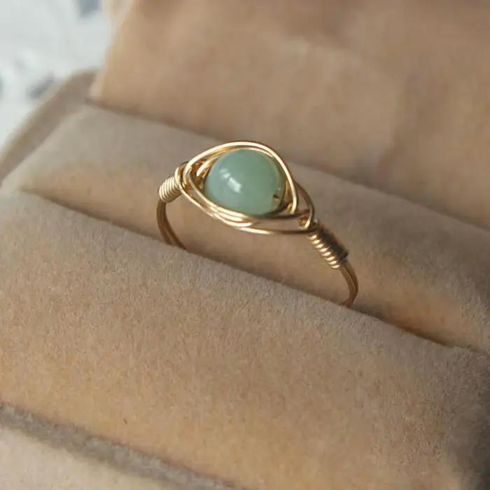 Bague de perles naturelles faites à la main pour femmes