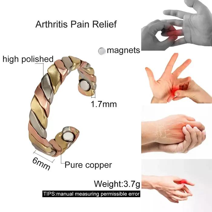 Vinterly torsadé réglable anneau femmes santé énergie thérapie magnétique Rose 5mm doigt ouvert manchette bandes de mariage aimants bijoux