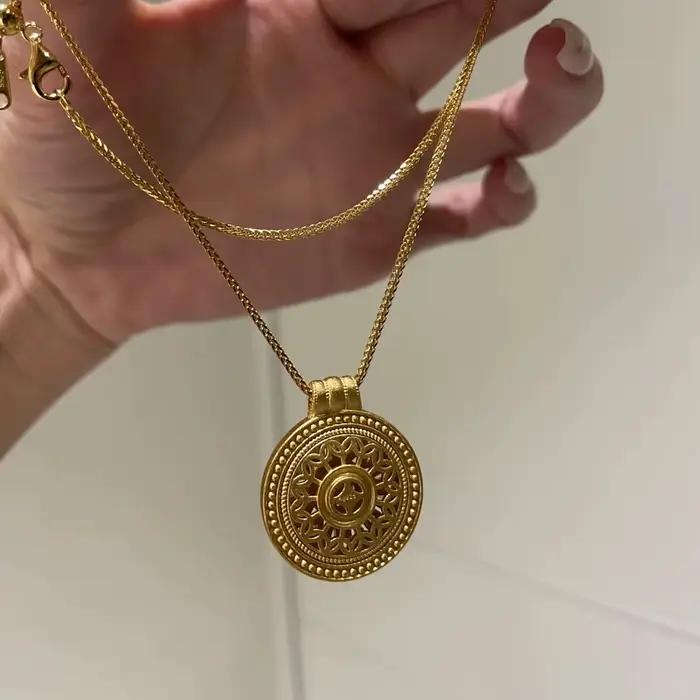 Collier pendentif en or véritable 14 carats pour femmes