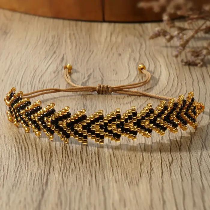 Bracelet de Perles de Riz avec Design de Flèche