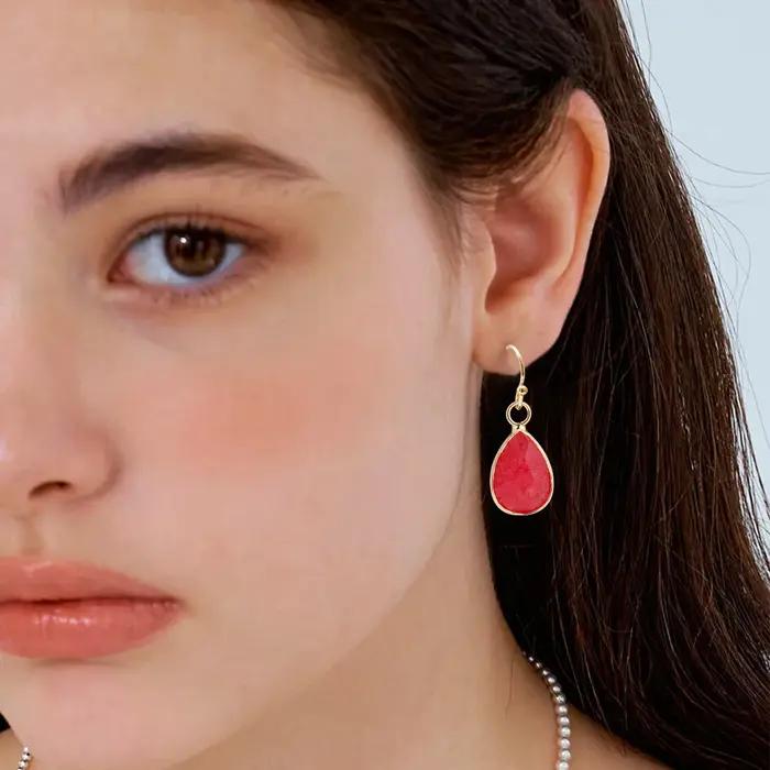 Boucles d'oreilles en pierre naturelle pour femmes