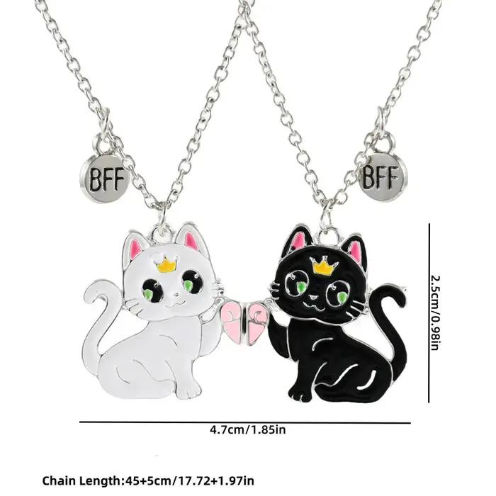 Collier meilleur ami chat Animal de dessin animé pour filles