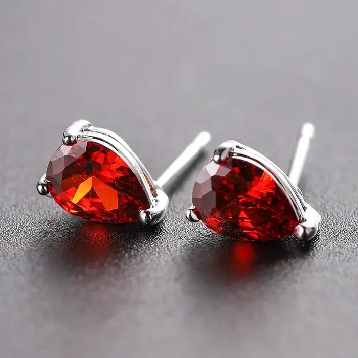 Boucles d'oreilles goutte d'eau en cristal violet pour femmes