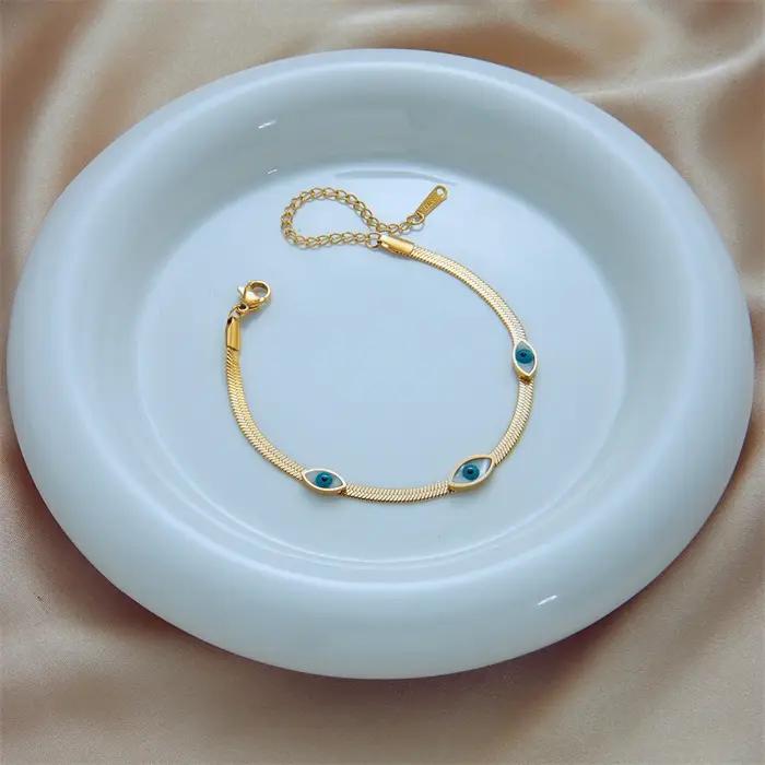 DIEYURO – Bracelet à breloques œil bleu en acier inoxydable 316L