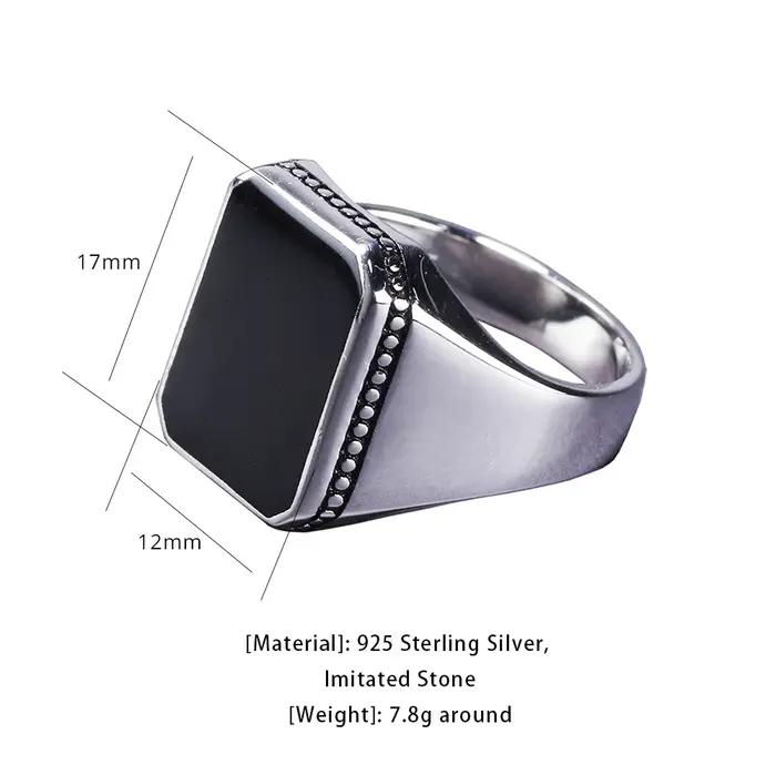 Bague en argent Sterling 925 massif pour hommes