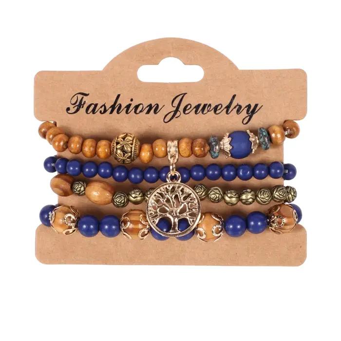 Ensemble de bracelets bohème en perles faites à la main pour femmes, chaîne de perles colorées d'été