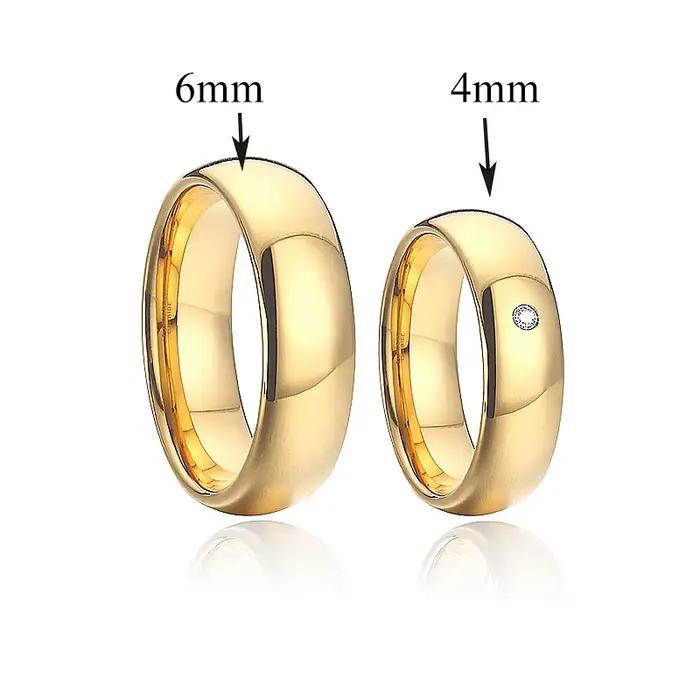 Vente en gros Unique Lover's Alliance Promise Couples Ring Western 14k plaqué or bagues et bagues de