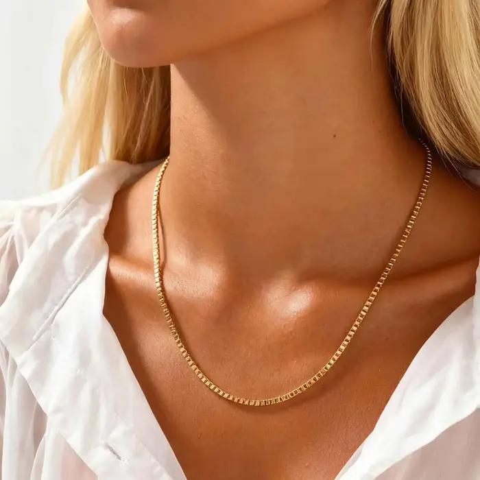 Collier à chaîne fine 1/2/3 mm pour hommes et femmes