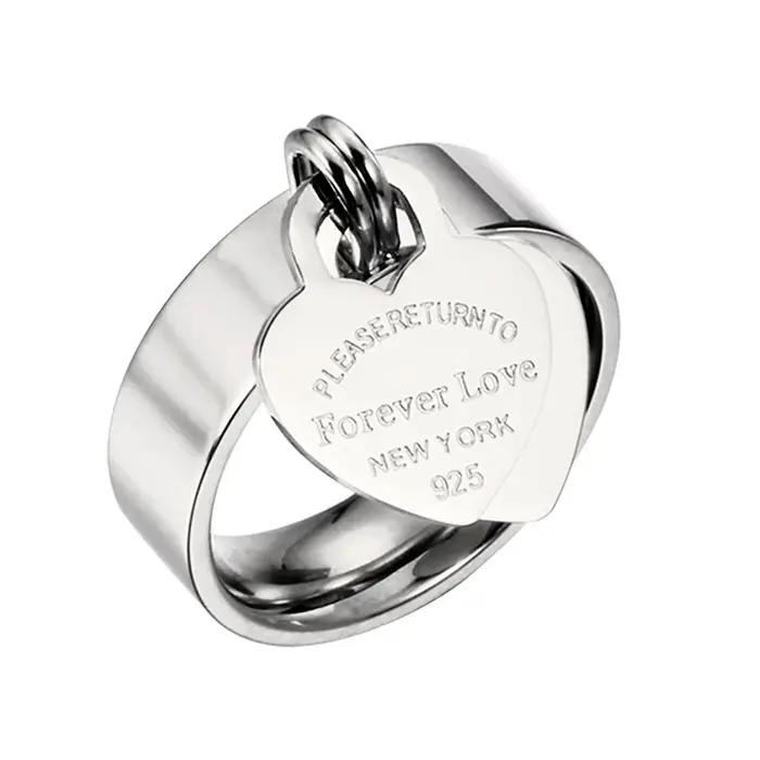 LENNIK bague d'amour pour toujours amour mode lumière luxe coeur de pêche lettre accessoires plaqué or