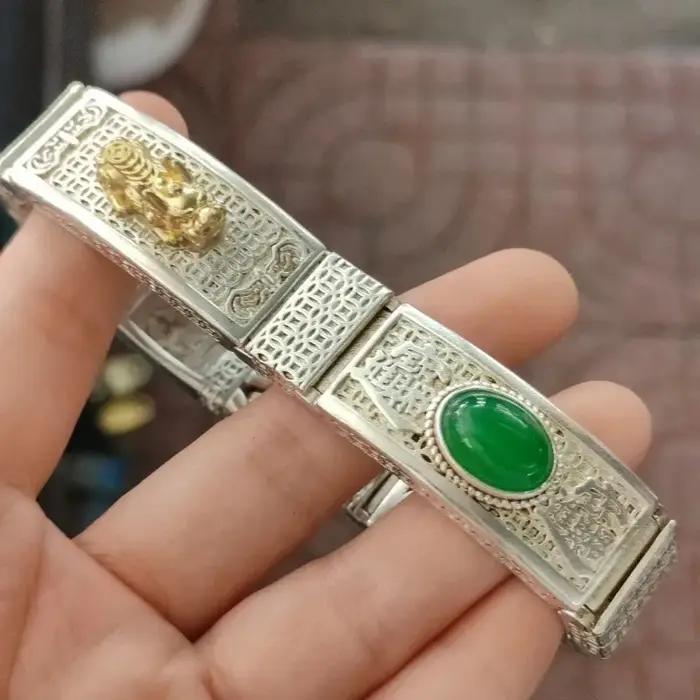 Bracelet Pixiu en argent thaïlandais fait main