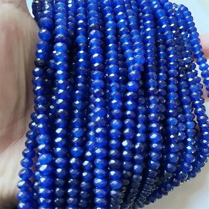 Collier en Jaspe Saphir Bleu Profond Facetté 4*6MM