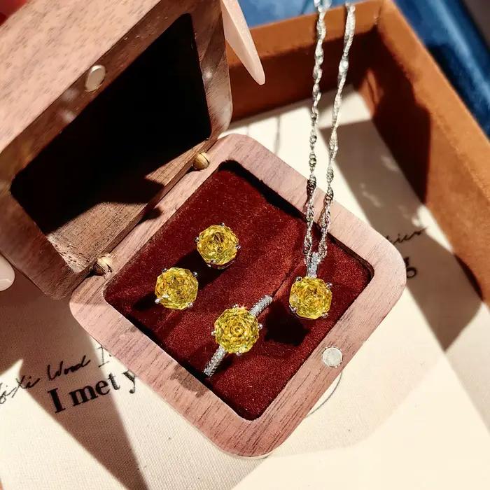 Ensemble de bijoux de luxe classiques en argent Sterling 925