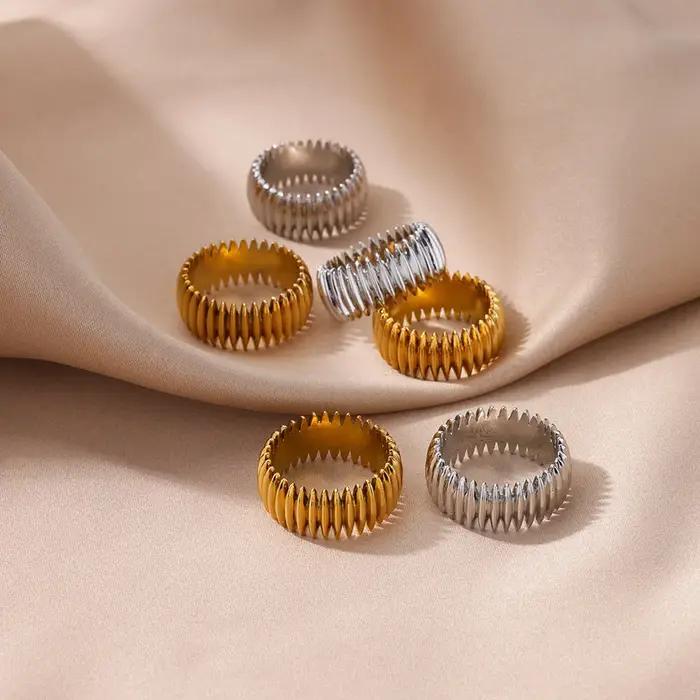 Bagues à balles géométriques Vintage pour femmes