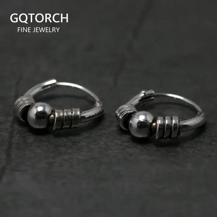 Boucles d'oreilles en argent Sterling 925 véritable pour femmes, avec perles, bobines en spirale, Mi