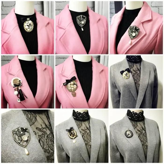 Broche de couronne en nœud vintage pour femmes avec finition plaquée argent élégante pour occasions spéciales et tenues formelles