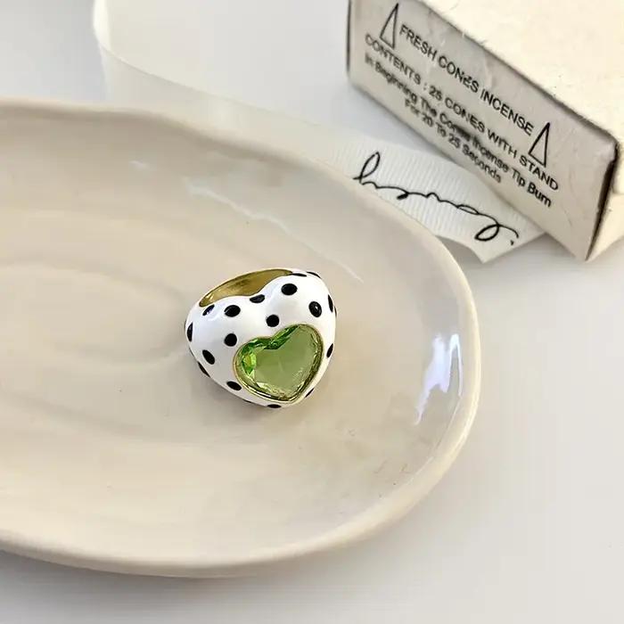 Bague en cristal incrustée de vaches pour femmes, mode coréenne