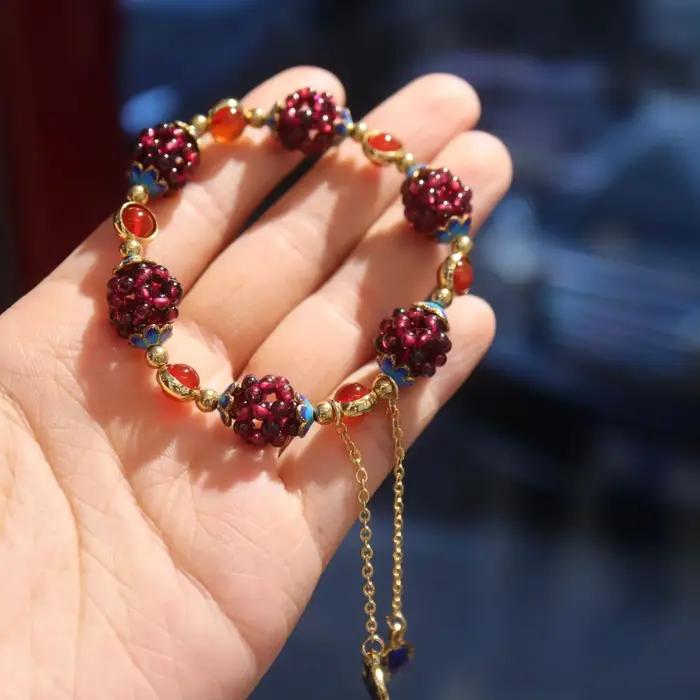 Bracelet en grenat naturel pour femmes