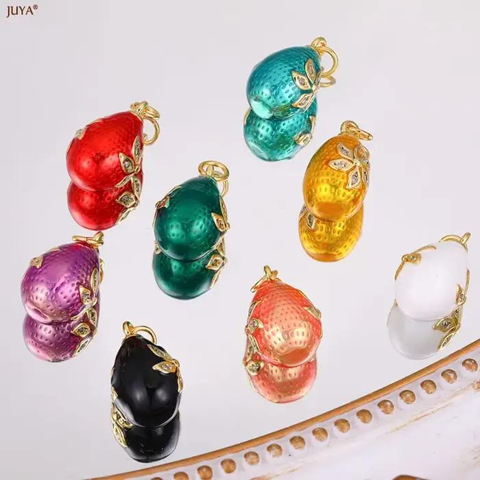 JUYA nouveau pendentif goutte d'eau 3D Type bohême CZ émail breloque pour bricolage femmes colliers fabrication de bijoux accessoires