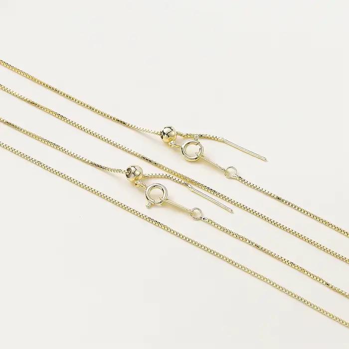 2 pièces/sac 48cm 14K/18K plaqué or venise réglable collier chaîne pour femmes mode classique penden