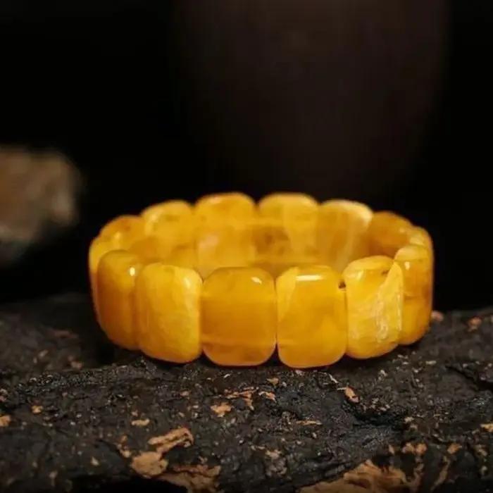 Nouveau Bracelet ambre en cire d'abeille, Bracelet à main, Bracelets pour hommes et femmes, accessoi