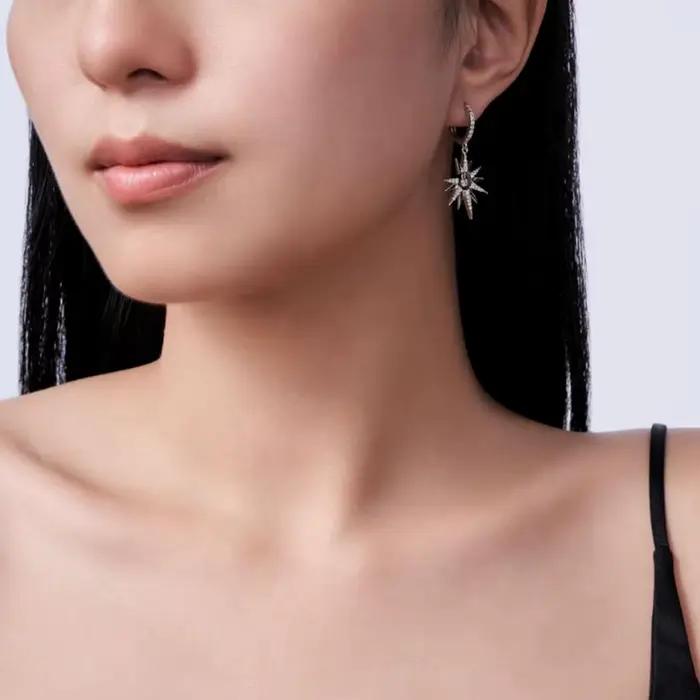 Wong Rain – boucles d'oreilles scintillantes en argent Sterling 925