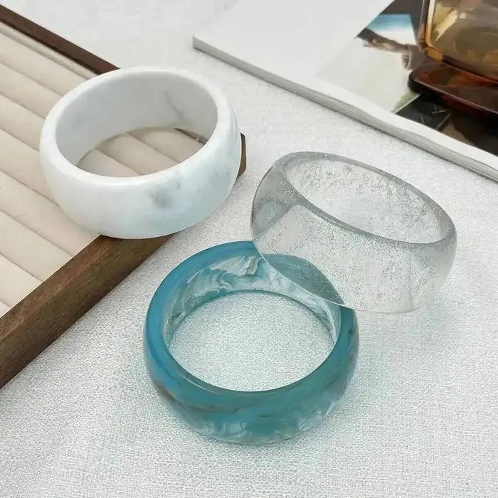 Bracelet vendange géométrique résine épaisse tracker d'humeur femme occassions spéciales