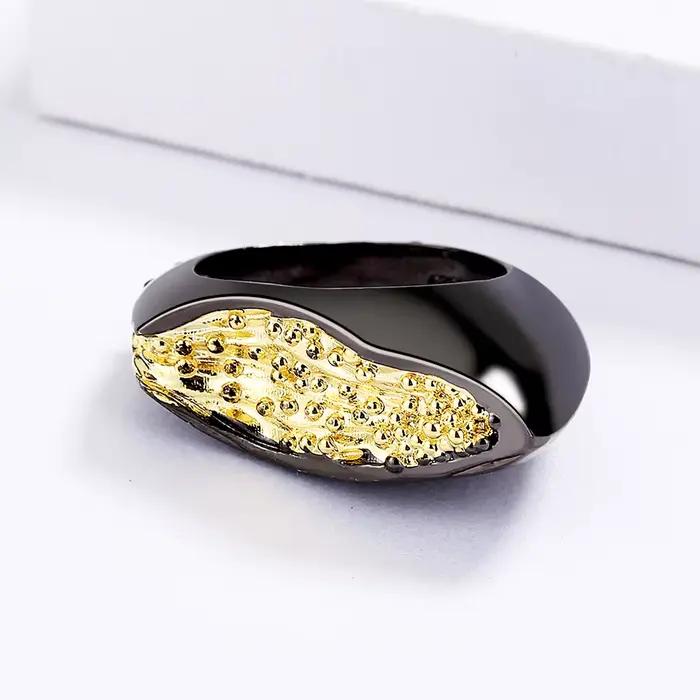 Bague rétro géométrique en or noir pour dames, bijoux créatifs, mode simple, cadeau de fête ORY, ada